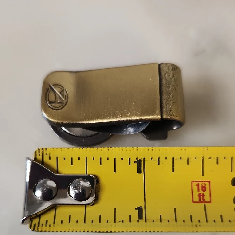 Vintage | HEAD Gold-Tone Money Clip with Red, White & Blue Flag Emblem